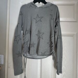 Gray Star Pattern Hoodie